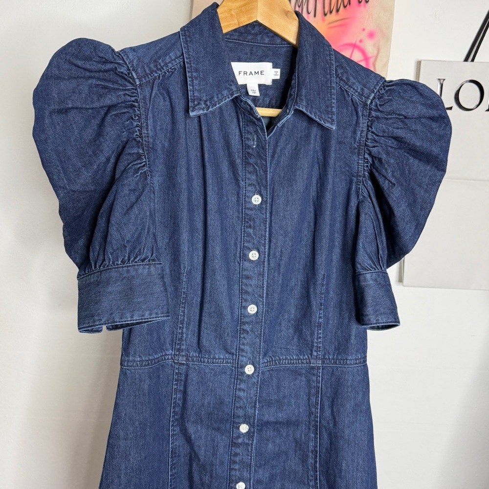 Frame‎ Denim Gillian Dress Puff Sleeve - Picture 5 of 8